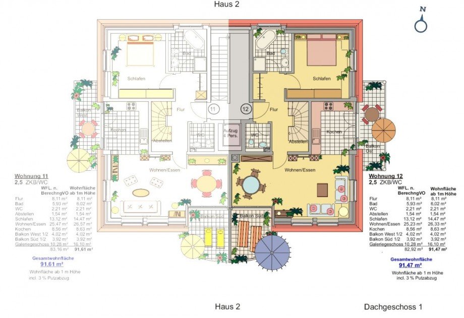 Grundriss Wohnung 12 Dachgeschosswohnung M�nchen