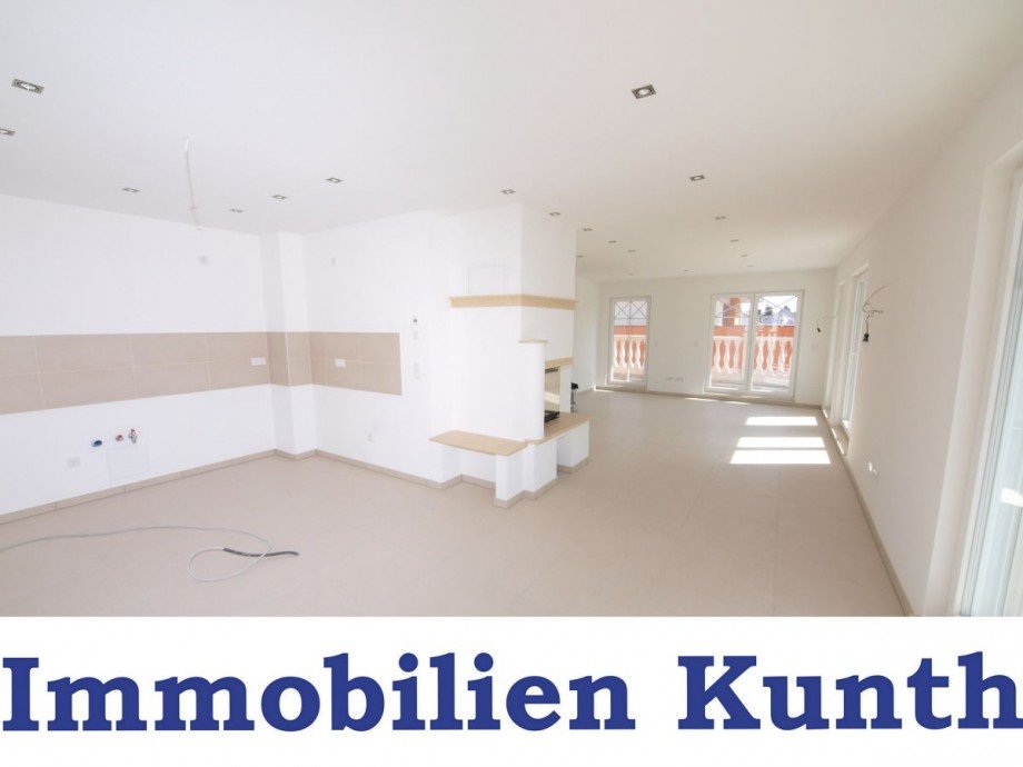 Wohnzimmer mit offener K�che Penthousewohnung M�nchen