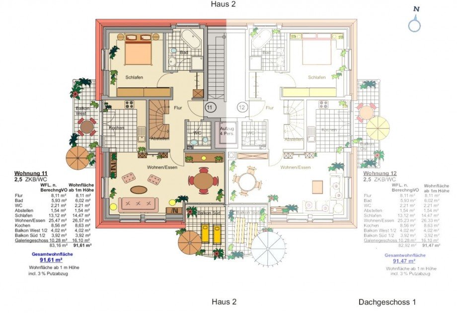 Grundriss Wohnung 11 Dachgeschosswohnung M�nchen
